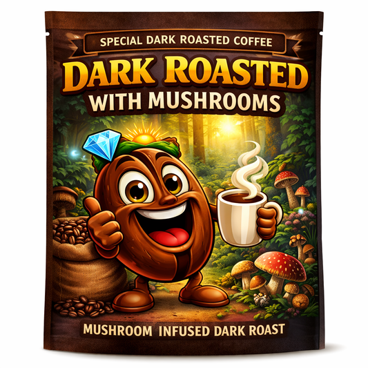 Dark Roasted Coffee with Mushrooms