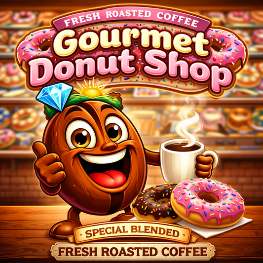 Gourmet Donut Shop Special Fresh Roasted Coffee Blend